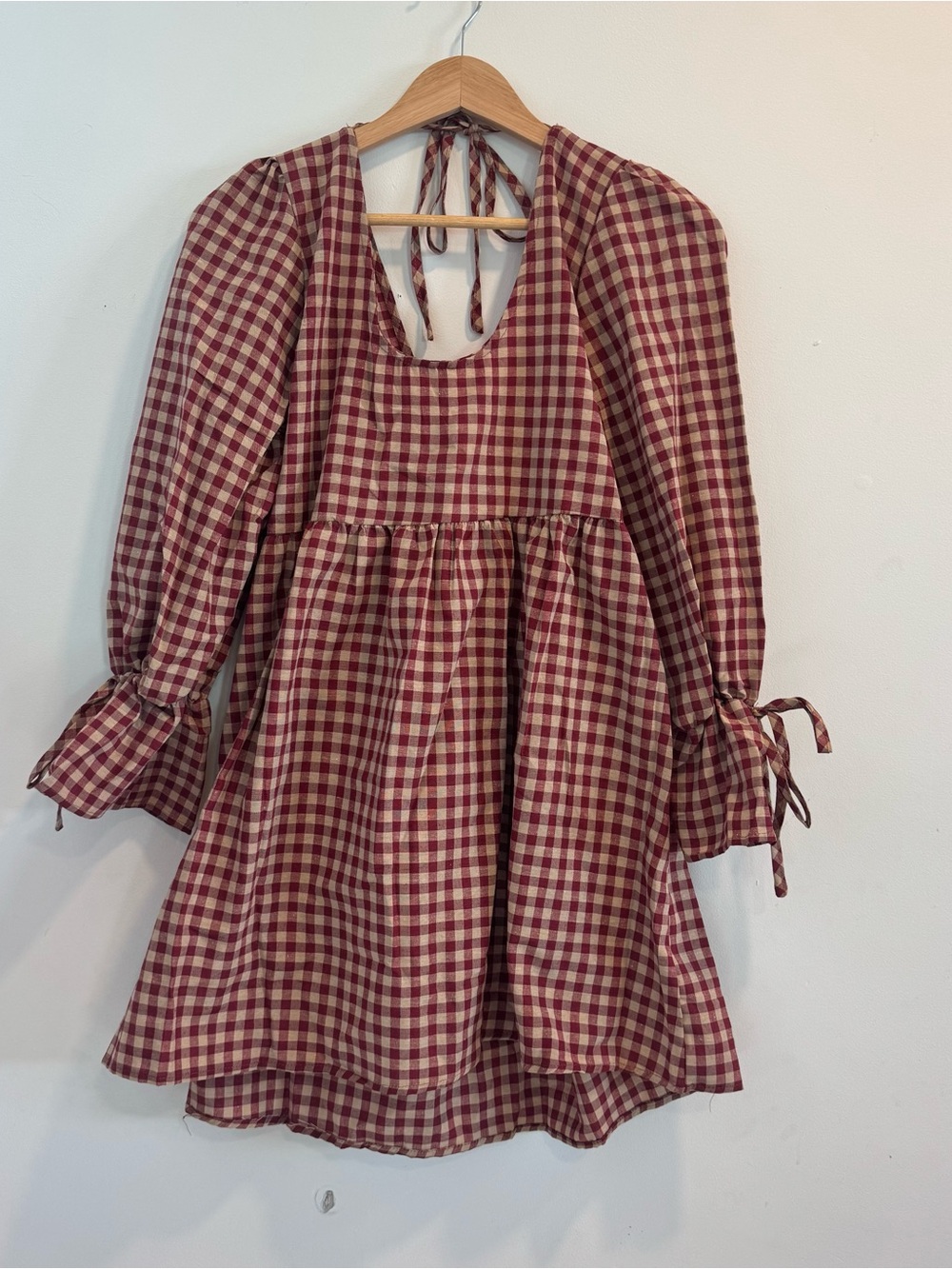 Gingham Cottage Core Babydoll Dress